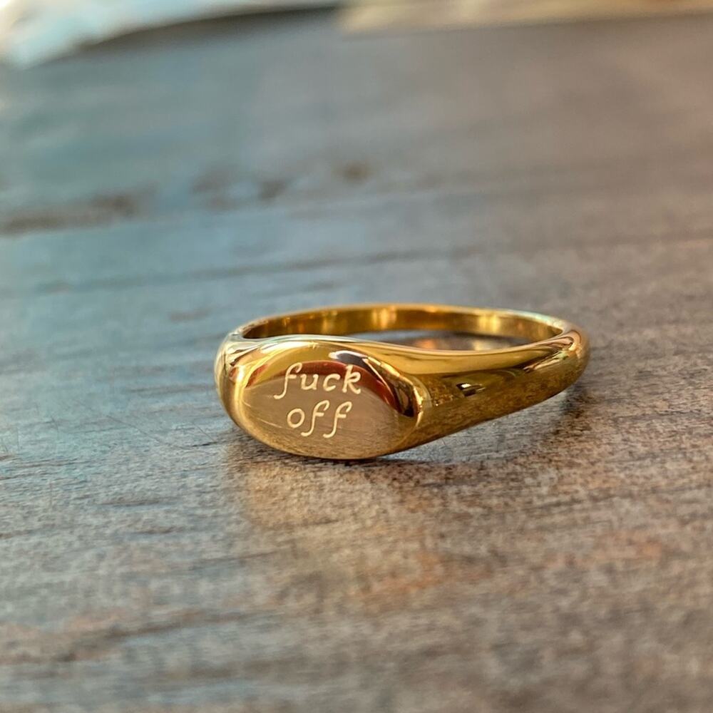 NEW F*ck Off Signet Ring - Picture 3 of 8